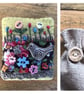 Liberty fabric felt lace charm brooch badge