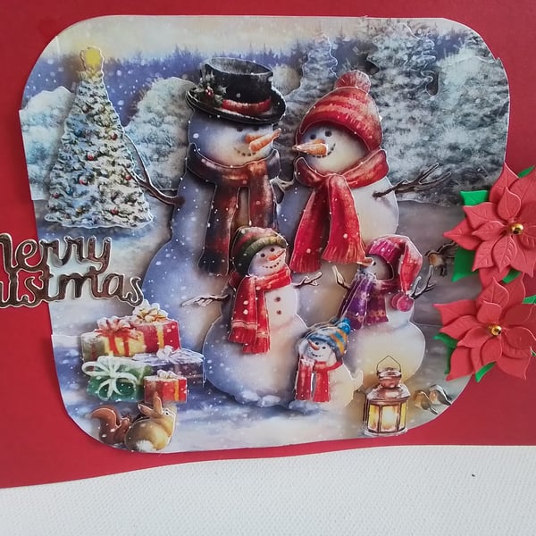 Handmade christmas card. 3d card. Decoupage card. Ref 472