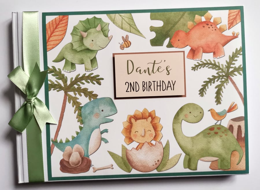Baby Dinosaurs Birthday guest book, Cute dinosaurs baby shower book