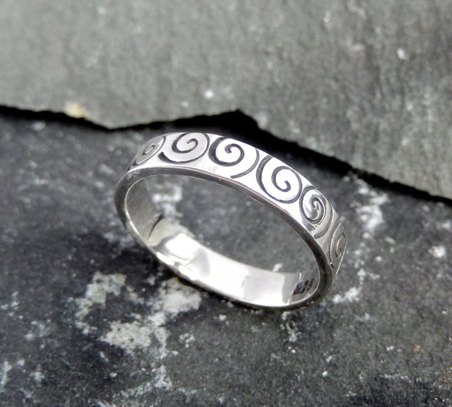 Spiral design sterling silver Ring