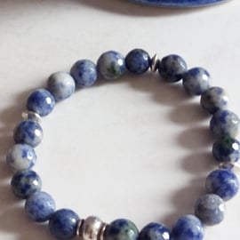 SODALITE STRETCHY BRACELET - BLUE BRACELET - STRETCHY BRACELET  FREE UK SHIPPING