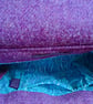 'Harris Tweed'® Patchwork Crossbody Bag in Purple, Turquoise & Pink - Image 9