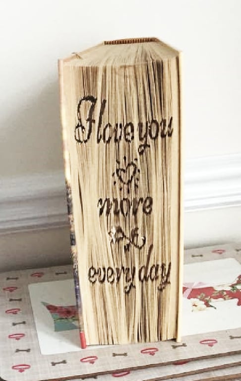 I love you more every day CUT & FOLD Book Folding Pattern - EMAILED PDF PATTERN