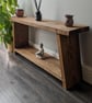 Handmade Rustic Wooden TV Console Unit: Farmhouse Bedside Shelf Table Book Shelf - Image 9