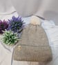 Knitted pompom hat, small Adults or teanage  - Image 2
