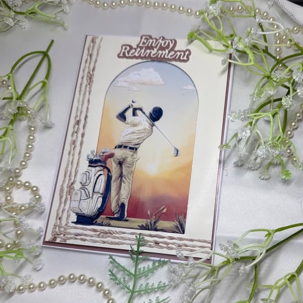 Handmade 3D  Retirement  Card, Keepsake Card, Luxury Departure Card