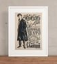 Benedict Cumberbatch Sherlock Hand Pulled Limited Edition Screen Print