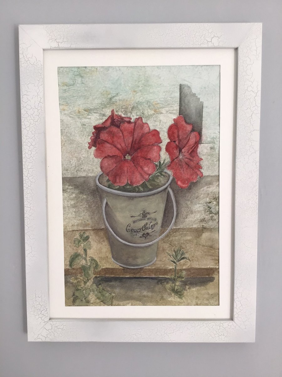 Red Flowers, original watercolour