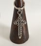 Stainless Steel Chainmail Cross Keyring - Image 2