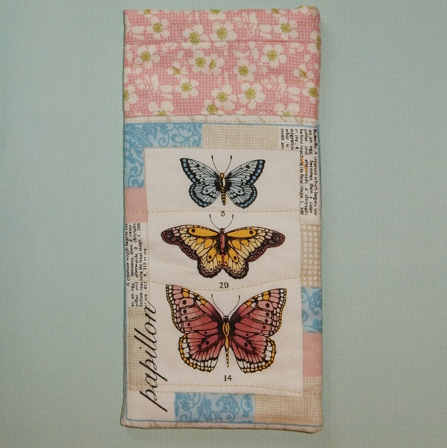 Glasses case - pretty butterflies - slip in