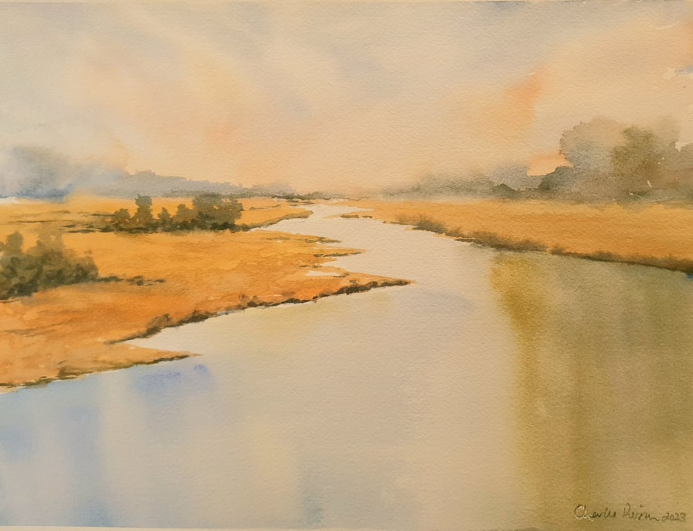 Original Watercolour Landscape. Across the Outback .  15x11 inches