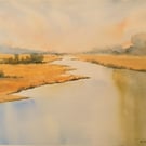 Original Watercolour Landscape. Across the Outback .  15x11 inches