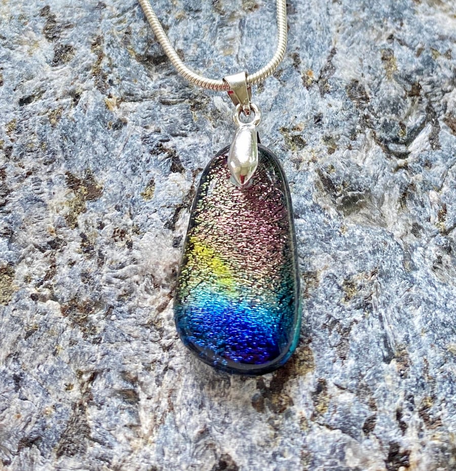 Cosmic Fade – Fused Glass Pendant – Necklace
