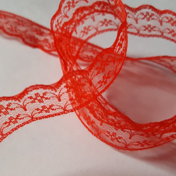 2m Lace Ribbon Trim - Polyester - 22mm - Flower... - Folksy