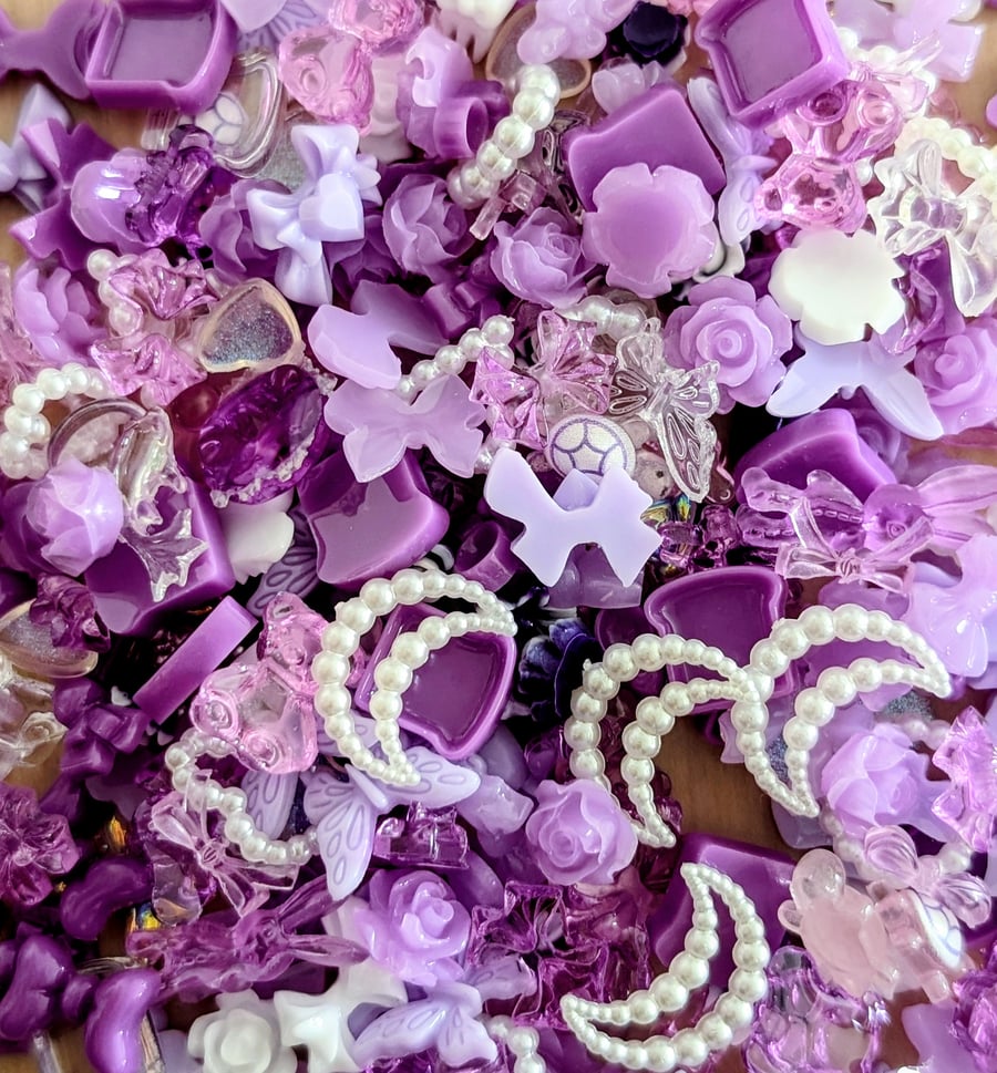 Purple Charms for Nail Art, DIY's and Decoden Projects