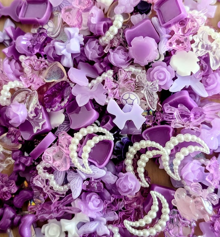 Purple Charms for Nail Art, DIY's and Decoden Projects