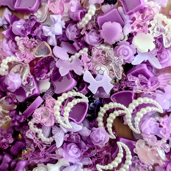 Purple Charms for Nail Art, DIY's and Decoden Projects
