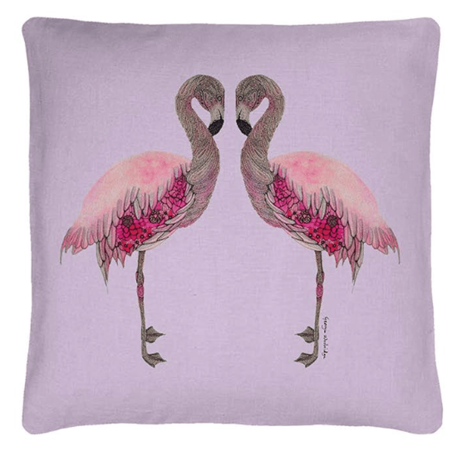 'Flamingo Love' Cushion Cover