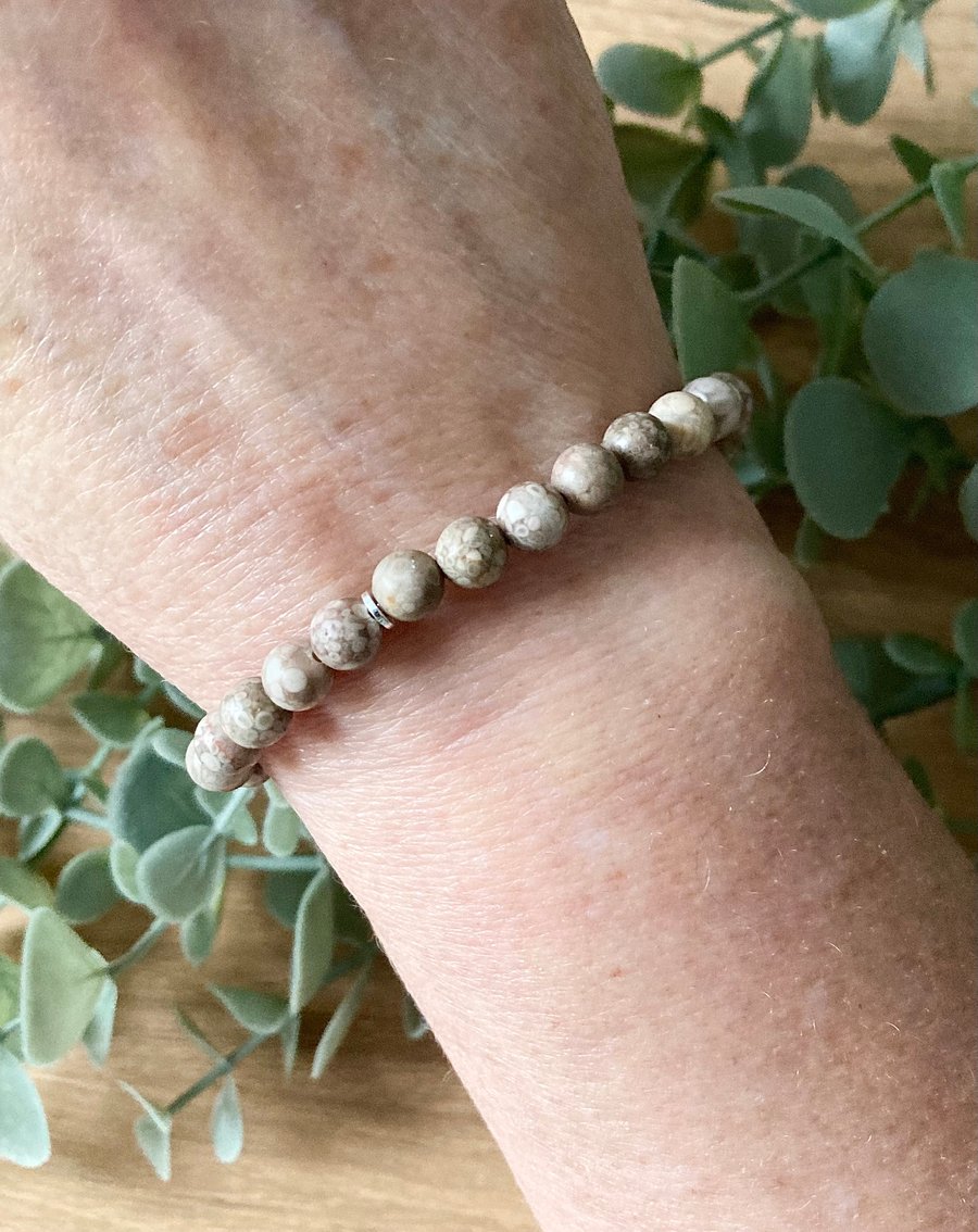 Fossil Coral Jasper Bracelet 