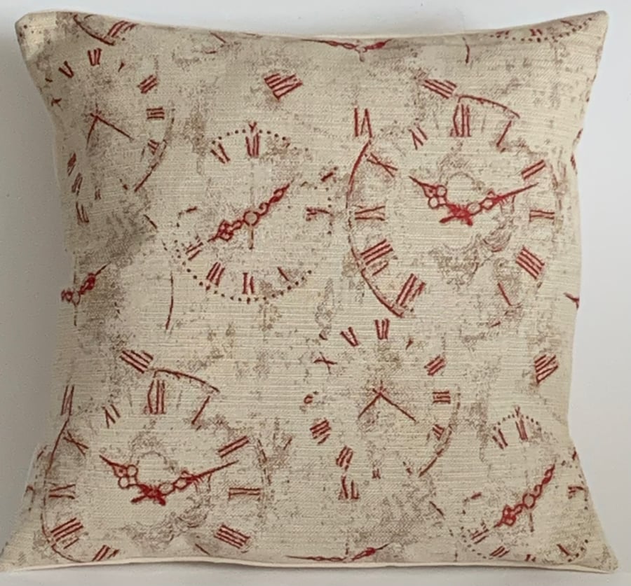 Clock Face Time Cushion Cover 14”x14” Last One