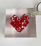 Handbag Charm, Red Crystal Heart, with a Chainmaille Chain and Keyring - Image 10