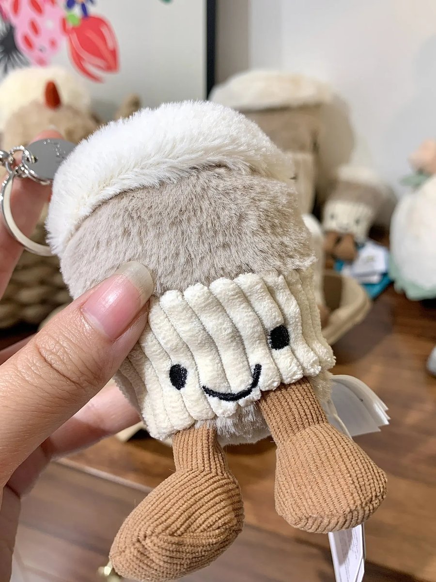 Cute Plush Coffee Cup Doll Keychain – Soft Bag Charm & Key Pendant