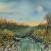 watercolour art painting waterfall (ref 894)