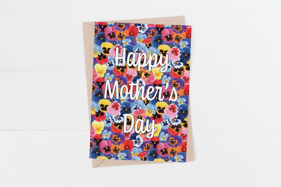 Mother's day pansy flower card