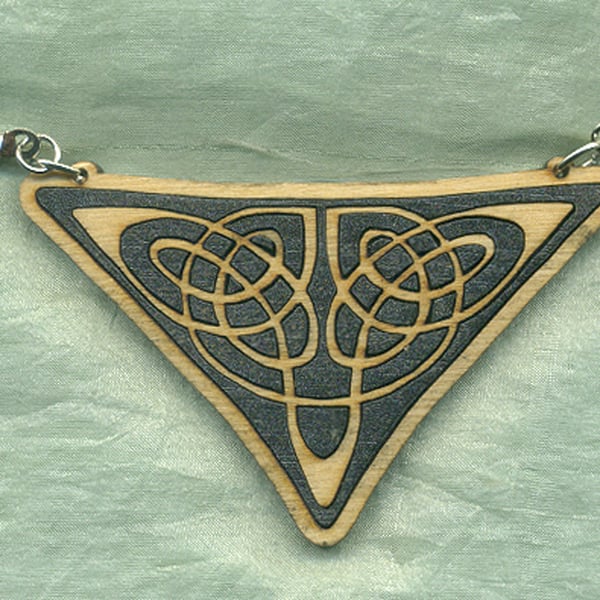 Celtic laser cut marquetry pendant