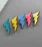 Colourful Wooden Lightning Bolt Brooch - Image 8