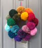 Wool Pompom Wreath, Rainbow Colours, Eclectic Bohemian Interiors, Maximalism - Image 2