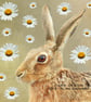 Exclusive Handmade Hare & Daisies Greetings Card on Archive Photo Paper - Image 2