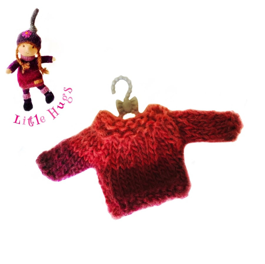 Shaded Orange and Red Jumper  to fit the Little Hug Dolls