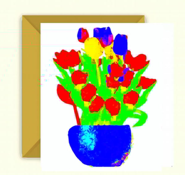 Tulips in a Vase Greeting Card