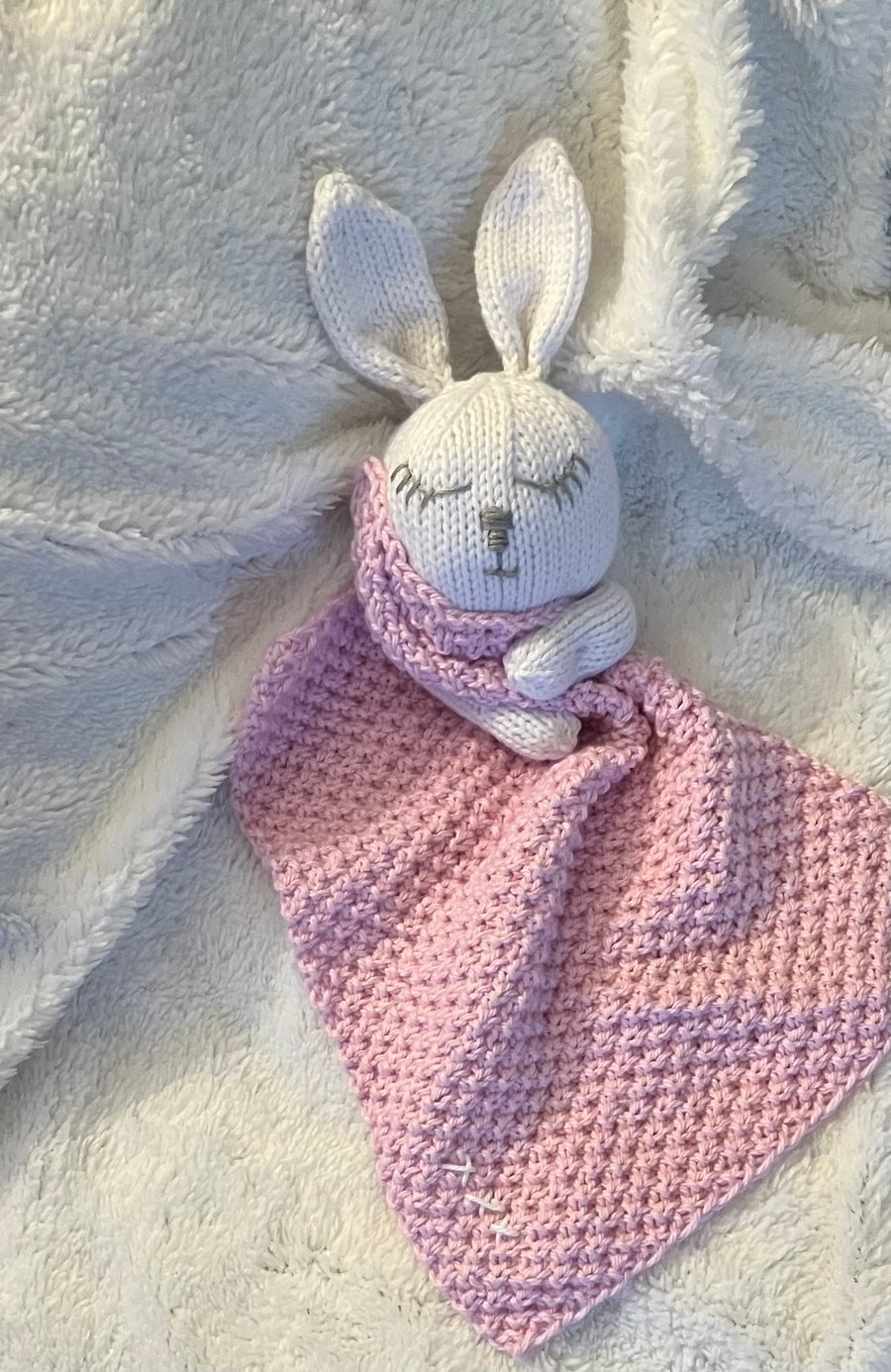 Hand Knitted ‘Snuggle Bunny’ Baby & Toddler Comforter