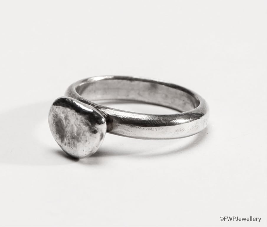 Silver Ring with Smooth Nugget