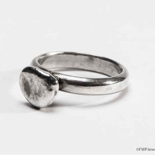 Silver Ring with Smooth Nugget