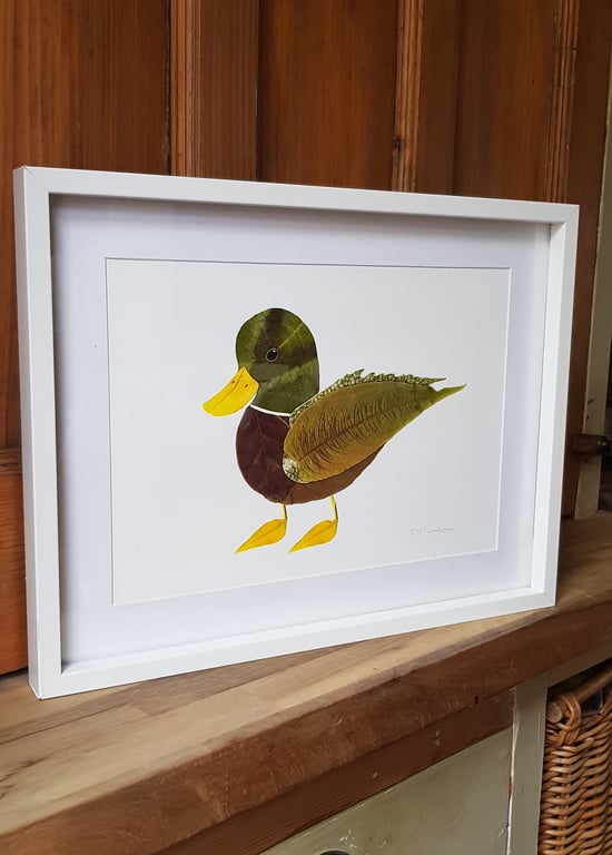 A nature inspired Mallard Duck, created  from leaves