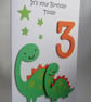 3rd Dinosaur Birthday card - Image 2