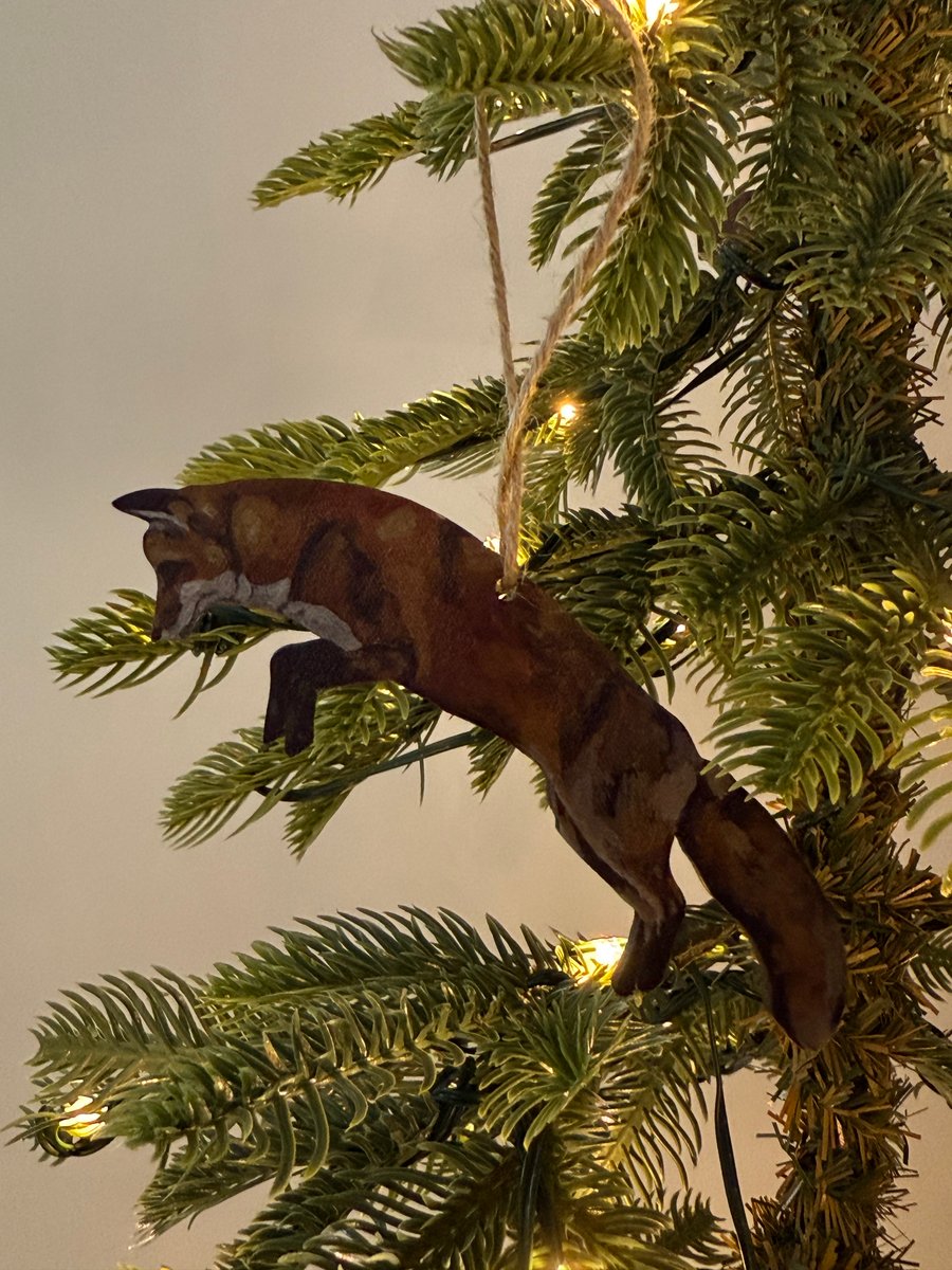 Sustainable Pouncing Fox Christmas Decoration