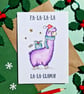 Llama Christmas card, Funny pun Christmas carol card, Friend Christmas card - Image 5