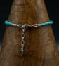 Turquoise Carnelian and sterling silver handmade gemstone bracelet - Image 3