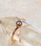 Rose Gold Whisper Ring with Grey Diamond Cabochon : Size K - Image 8