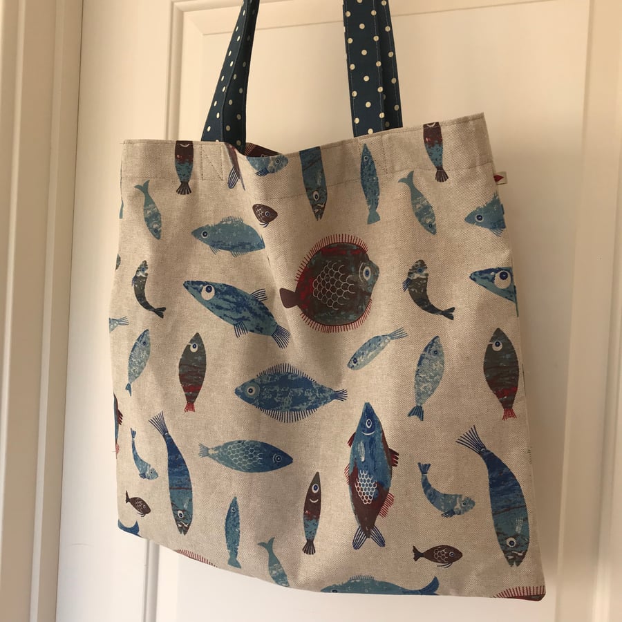 Fish book bag tote bag