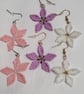 Lilac Flower Earrings Miyuki Delica Beads Handmade 3D Floral Jewellery - Image 4