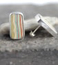 Oblong fordite stud earrings - Image 4
