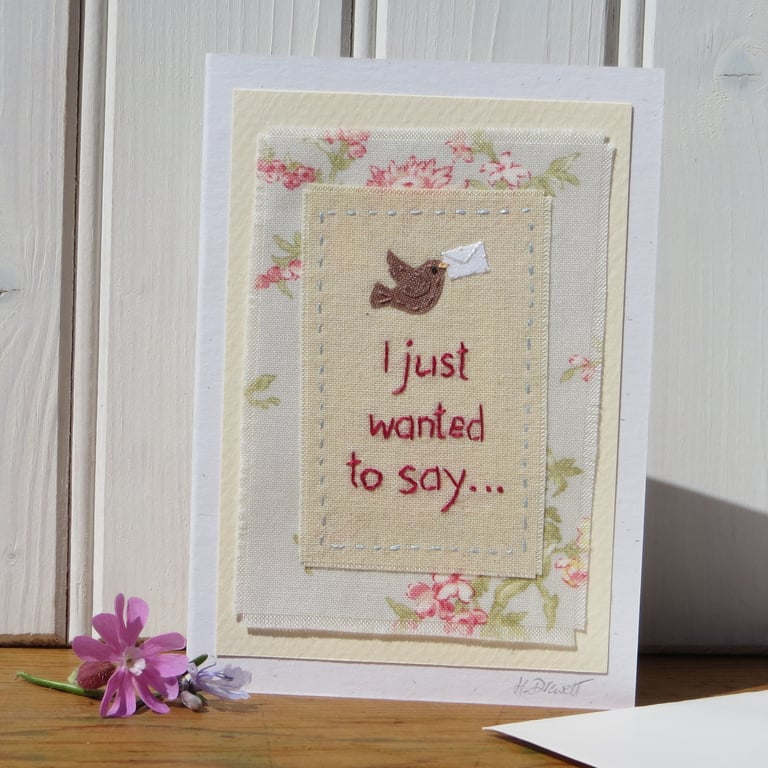 A card for a special time, detailed delicate hand-stitched work, a card to keep
