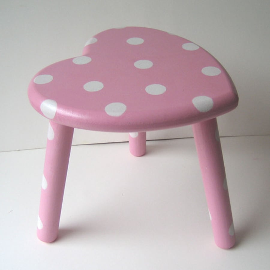 Pink Heart Shaped Stool