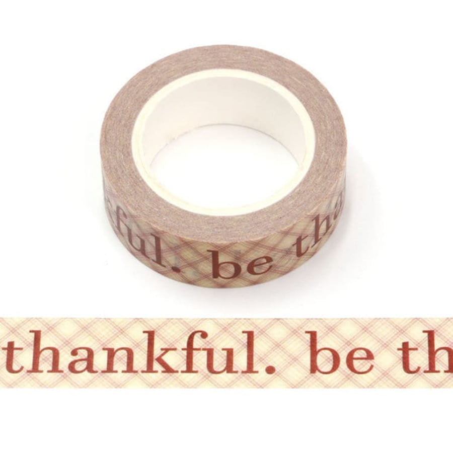 Be Thankful Decorative Washi Tape 15mm x 10m Bullet Journal