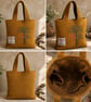 Harris Tweed Shopper bag with Embroidered autumnal trees.